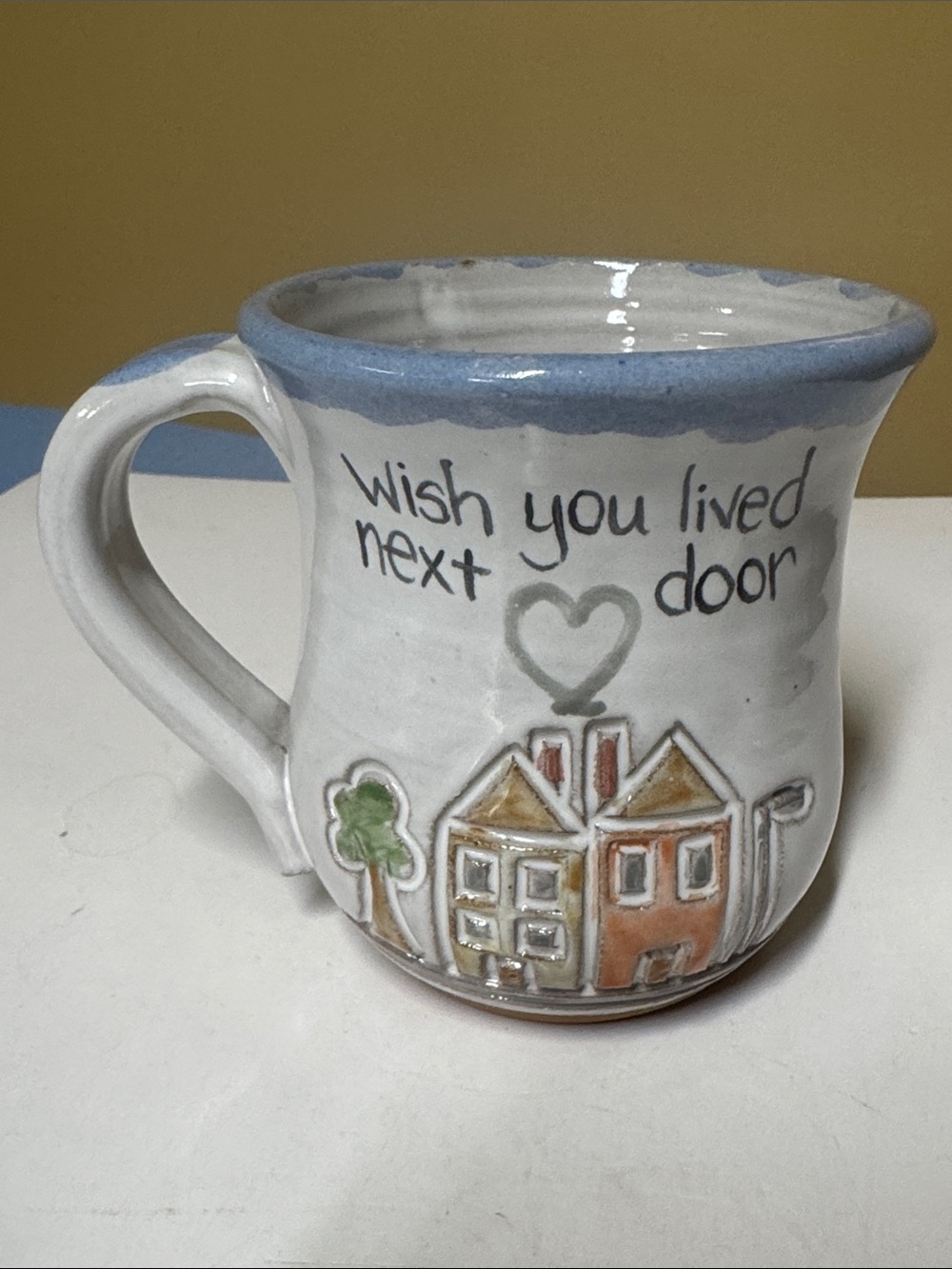 MudWorks Pottery USA I Wish You Lived Next Door 16oz Hand Thrown Stoneware Mug
